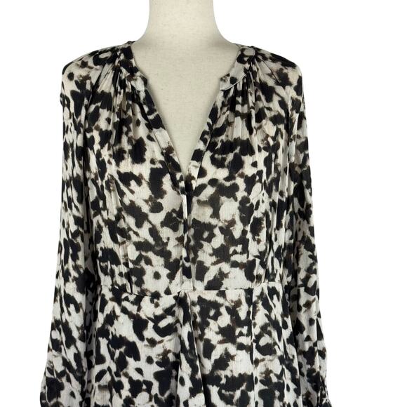 RAILS TYRA FAUX WRAP MIDI DRESS IN BLURRED CHEETAH NWT WOMEN'S SIZE LARGE - Picture 4 of 16